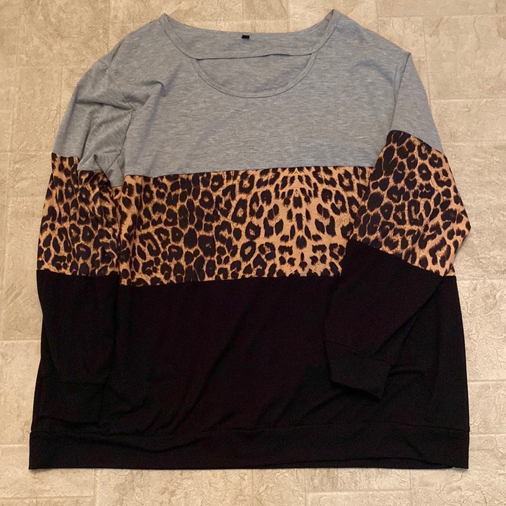Size 3X cheetah print blouse